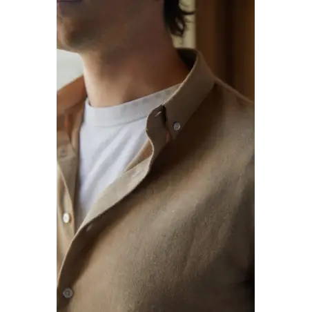 chemise flanelle beige