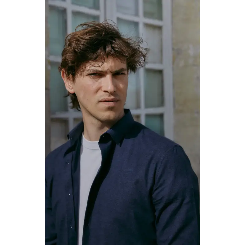 Dark blue flannel shirt