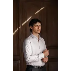 Red thin stripes shirt