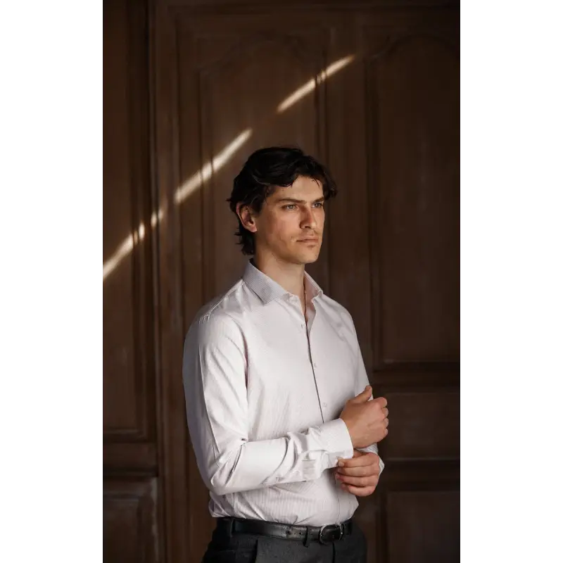 Chemise petites raies rouge