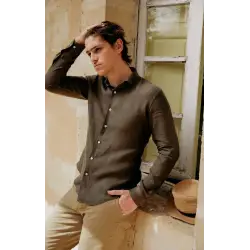 Kaki linen shirt