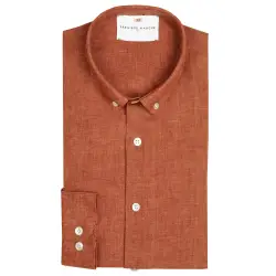 Chemise en lin rouille