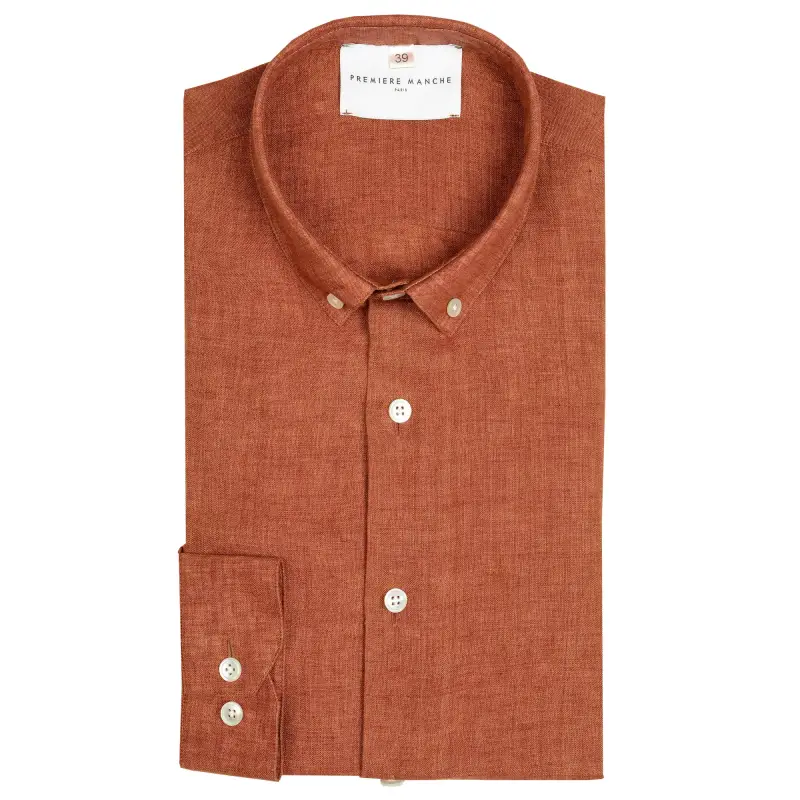 Chemise en lin rouille