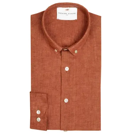 Chemise en lin rouille
