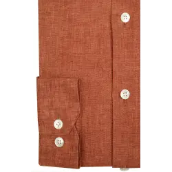 Chemise en lin rouille