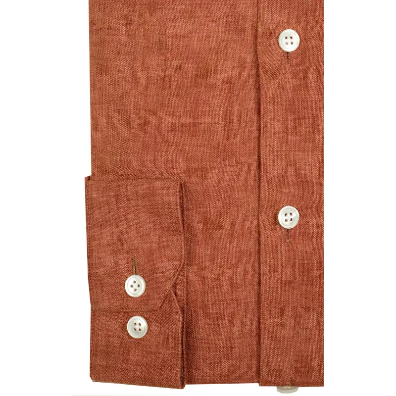 Chemise en lin rouille
