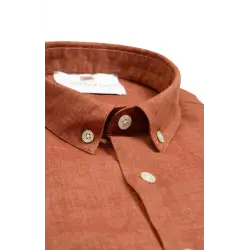 Chemise en lin rouille