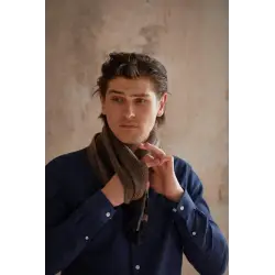 Tom scarf - Brown herringbone