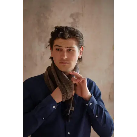 Tom scarf - Brown herringbone