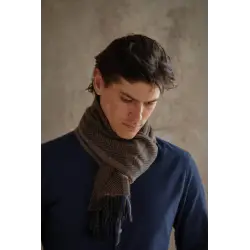 Tom scarf - Brown herringbone