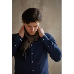 Tom scarf - Brown herringbone