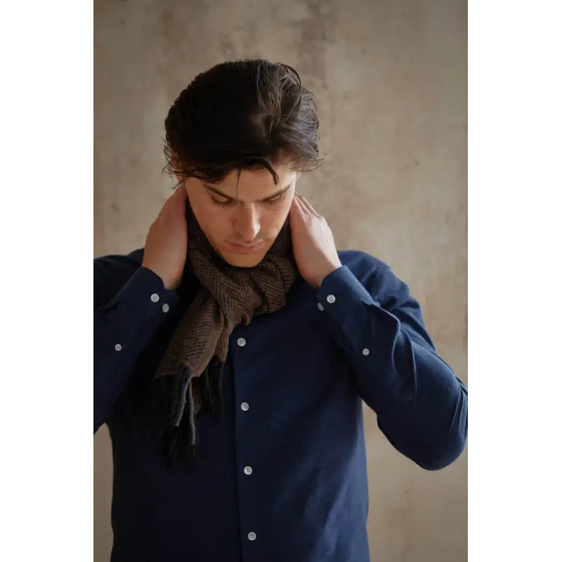 Tom scarf - Brown herringbone