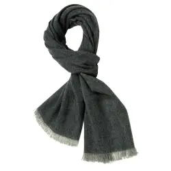 100% cashmere scarf - Navy herringbone