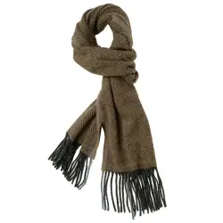Tom scarf - Brown herringbone