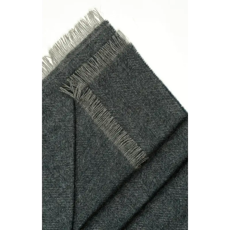 100% cashmere scarf - Navy herringbone