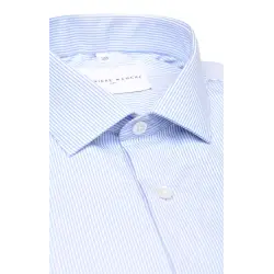 Col chemise rayée popeline