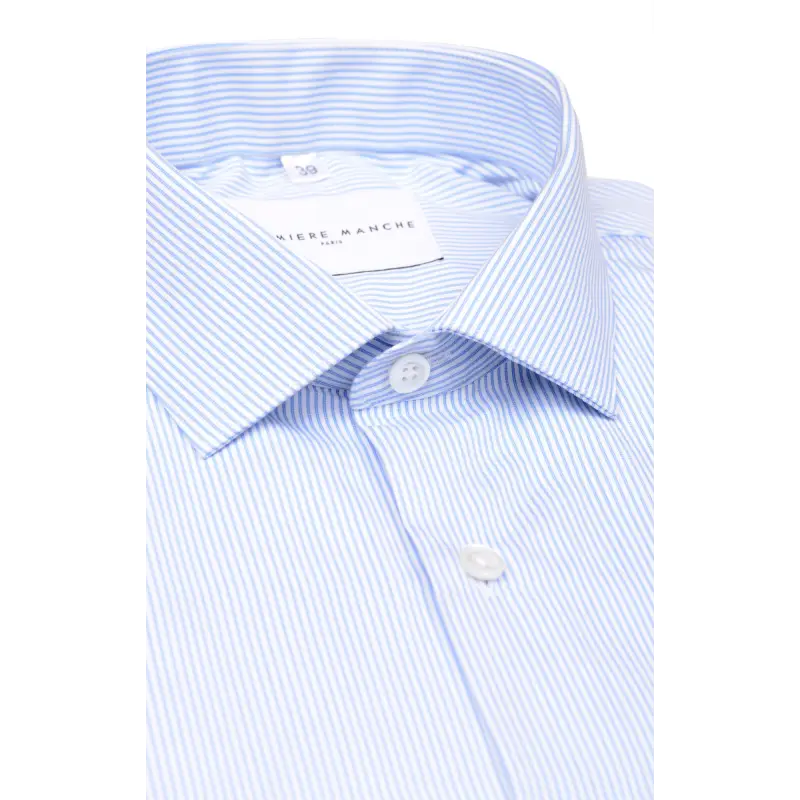 Col chemise rayée popeline