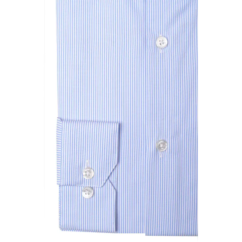 Chemise bleue blanche popeline