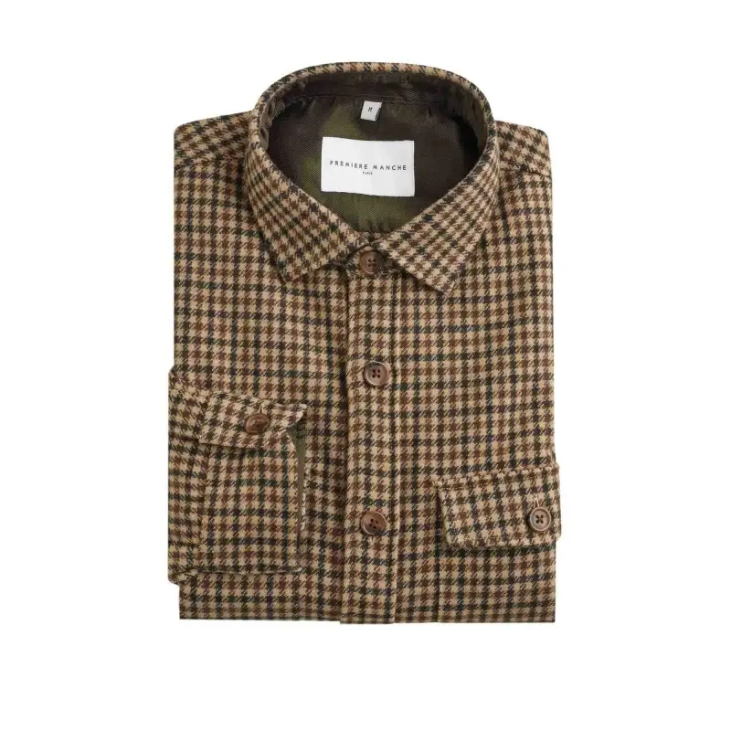 Sur-chemise pied de poule en laine