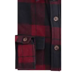 Surchemise en laine à carreaux