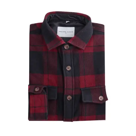 Surchemise en laine à carreaux