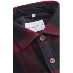 Surchemise en laine à carreaux