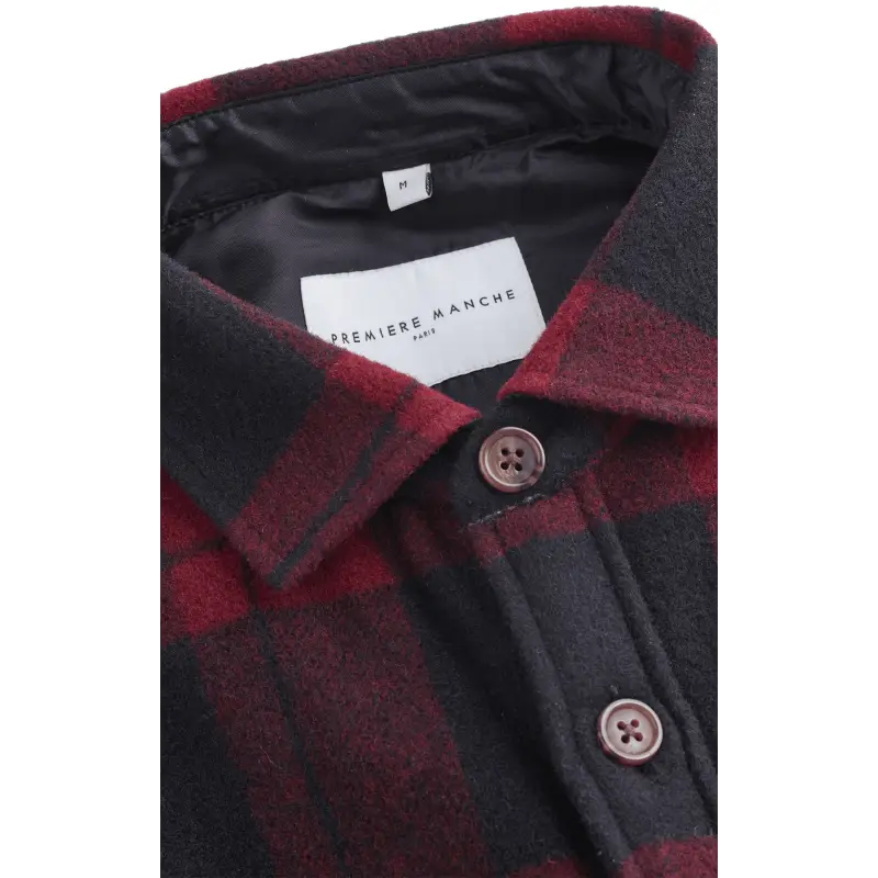 Surchemise en laine à carreaux
