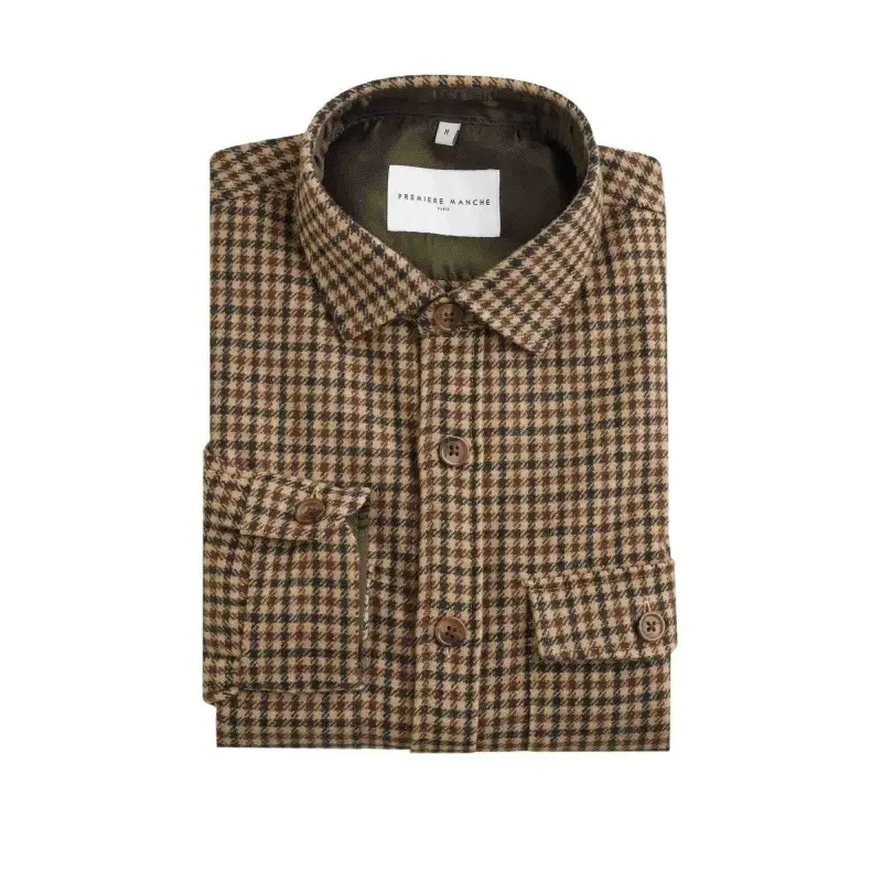 Surchemise en laine pied de poule