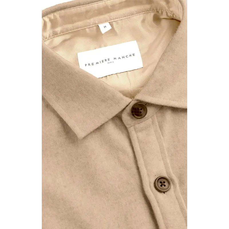 Surchemise en laine beige